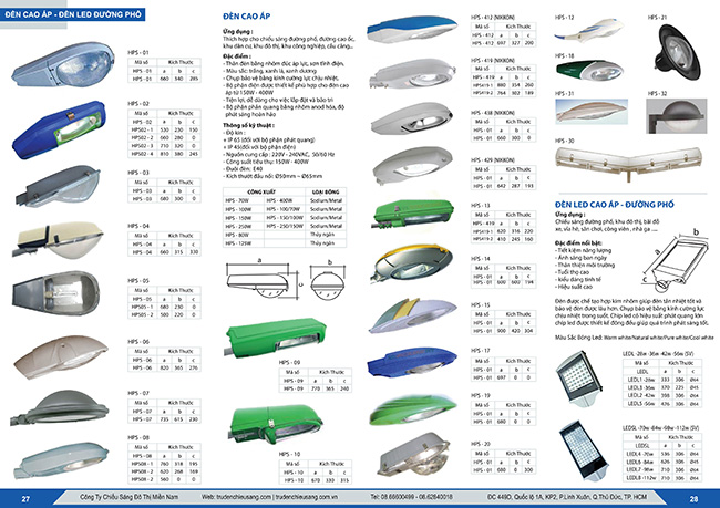 Kinh nhiệm lựa chọn đèn đường cao áp