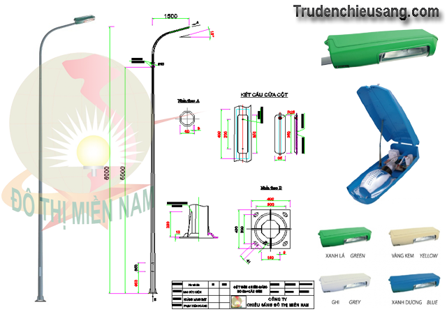 Trụ đèn cao áp 6m